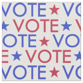 Rode White Blue Star-stempatroon Stof (Close Up)