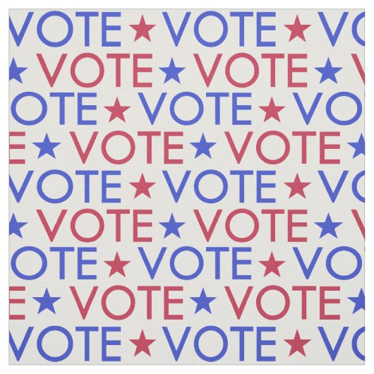 Rode White Blue Star-stempatroon Stof (Swatch)