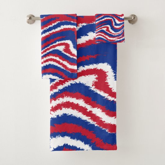 Rode White Blue Wave Sports Team Colours Bad Handdoek (Insitu)