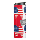 RODE WHITE EN CHOW — thermische tumbler Thermosbeker (Gedraaid links)