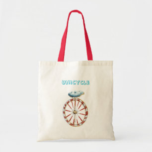 Rode Wiel Eenwieler Blauwe Zitting Tote Bag