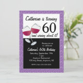 Rode wijn, 60e verjaardag kaart (Staand voorkant)