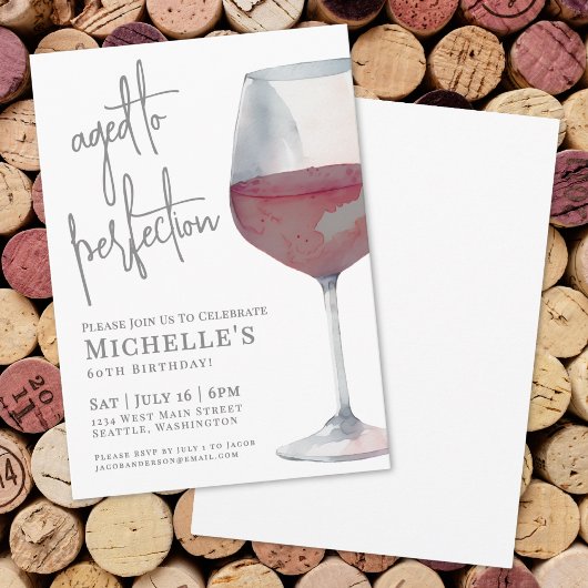 Rode wijn 60ste verjaardag kaart