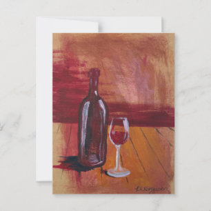 Rode wijn ansichtkaart briefkaart