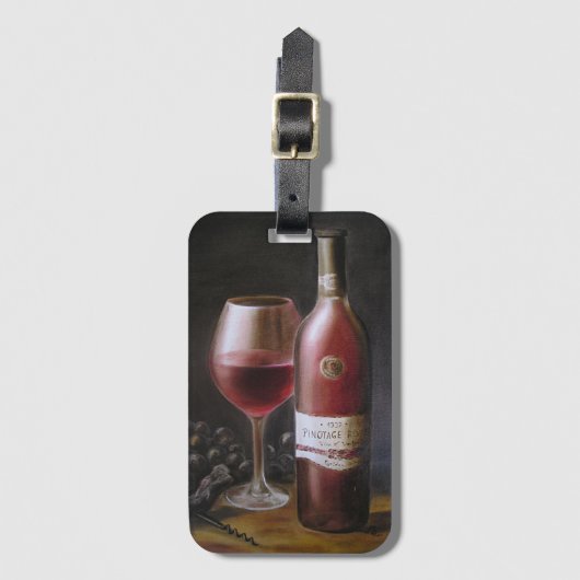 Rode wijn bagagelabel (Voorkant (verticaal))