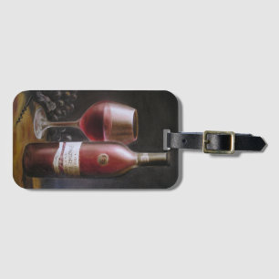 Rode wijn bagagelabel