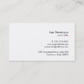 Rode Wijn Bedrijf Eenvoudige Kaart Visitekaartje (Achterkant)