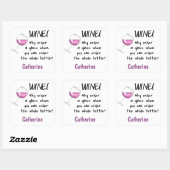 Rode wijn _ Bestel hele fles Grappig naamplaatje Vierkante Sticker (Vel)
