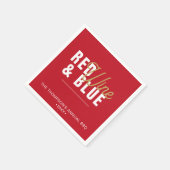 Rode Wijn & Blauw 4 juli Party Paper Servet (Hoek)