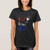 Rode wijn blauw 4 juli t-shirt (Voorkant)