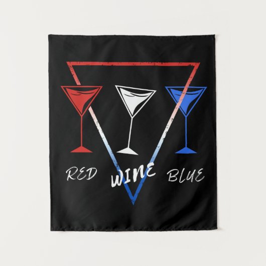 RODE WIJN BLAUW 4 JULI VIERING DAG WANDKLEED (Voorkant)