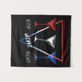 RODE WIJN BLAUW 4 JULI VIERING DAG WANDKLEED (Voorkant (horizontaal))