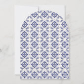 Rode wijn Blauwe Talavera Bruidsdiner Kaart (Achterkant)