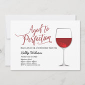 rode wijn, bloem, tot perfectie gerijpt, verjaard kaart (Voorkant)