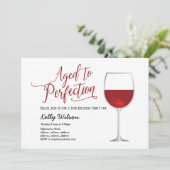 rode wijn, bloem, tot perfectie gerijpt, verjaard kaart (Staand voorkant)