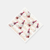 Rode wijn & Bloemen Vrijgezellenfeesten servetten (Hoek)