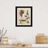 Rode wijn Botanisch Poster (Keuken)