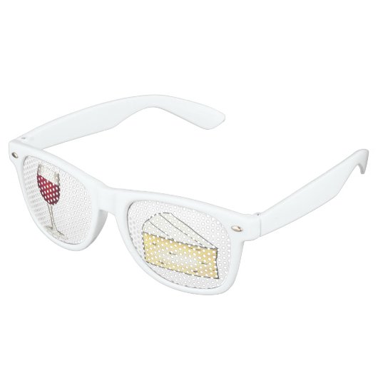 Rode wijn Brie Cheese Foodie Winetasting Cocktail Retro Zonnebril (Gekanteld)