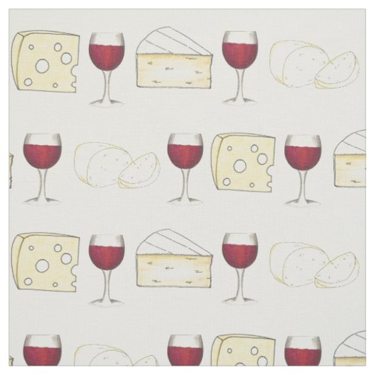 Rode wijn Brie Swiss Mozzarella Cheese Tasting Stof (Swatch)