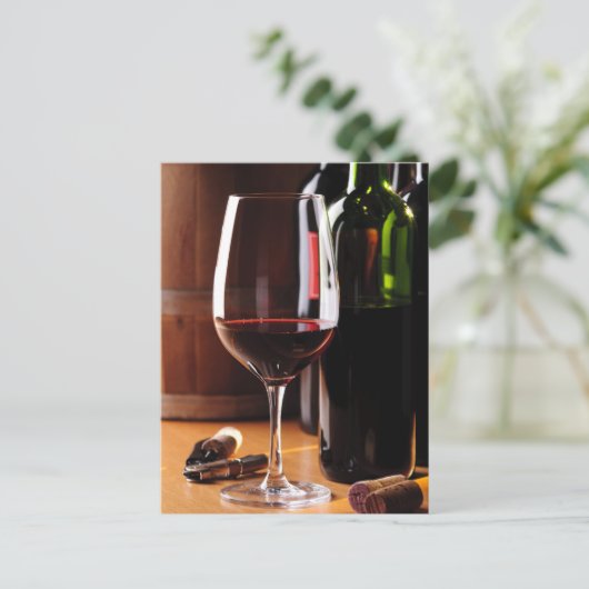 Rode wijn briefkaart (Staand voorkant)