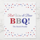 Rode Wijn & Brouw BBQ Etiket (Enkel label)