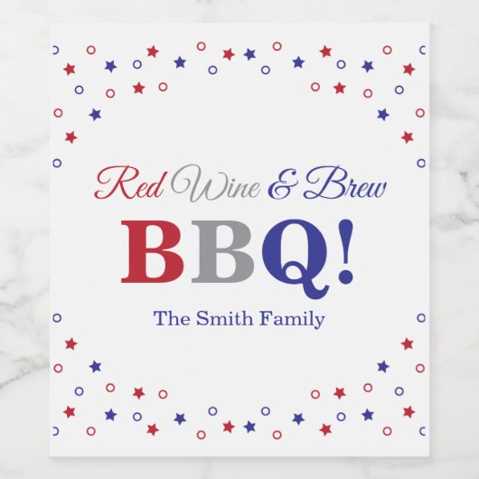 Rode Wijn & Brouw BBQ Wijn Etiket (Enkel label)