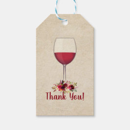 rode wijn, bruiloft, verjaardag, dank je label cadeaulabel