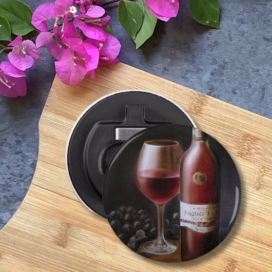 Rode wijn button flesopener