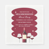 Rode Wijn Buurt Blok Party Table Servet (Voorkant)