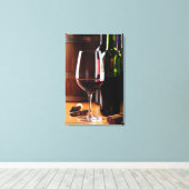 Rode wijn canvas afdruk (Insitu (Houten vloer))