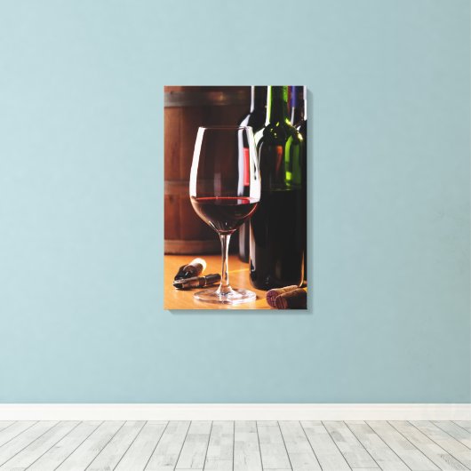 Rode wijn canvas afdruk (Insitu (Houten vloer))