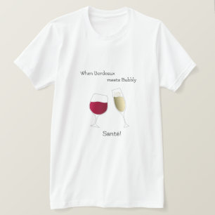 Rode wijn Champagne Bubbly juicht toast plezier T-shirt