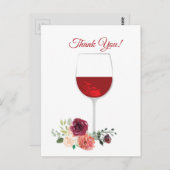 rode wijn , dank je kaart (Voorkant / Achterkant)