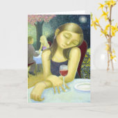 Rode Wijn - door Lora Shelley Kaart (Gele Bloem)