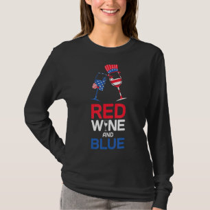 Rode wijn en blauw 4 juli Drink T-shirt