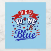 Rode wijn en blauw etiket (Enkel label)