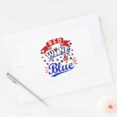 Rode wijn en blauw rechthoekige sticker (Envelop)