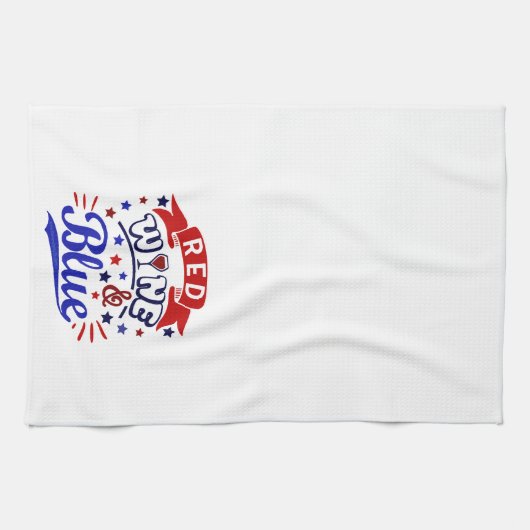 Rode wijn en blauw theedoek (Horizontaal)