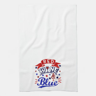 Rode wijn en blauw theedoek
