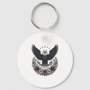 Rode wijn en blauwe patriottische wijnliefhebber sleutelhanger