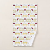 Rode wijn en brie kaas Merlot Cabernet Glass Food Bad Handdoek (Handdoek)