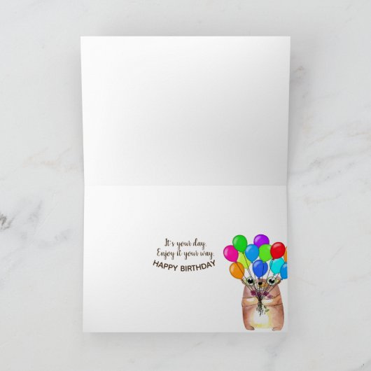 rode wijn en donkere chocoladeverjaardag kaart (Binnen)