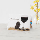 rode wijn en donkere chocoladeverjaardag kaart (Gele Bloem)