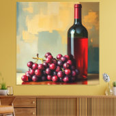 Rode wijn en druiven canvas afdruk (Insitu (Woonkamer))