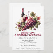 Rode wijn en druiven - Vaderdag uitnodiging (Voorkant / Achterkant)