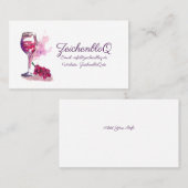 Rode wijn en druiven visitekaartje (Voorkant / Achterkant)