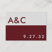 Rode wijn en grijze bruiloft QR Code Enclosure Kaa Informatiekaartje (Achterkant)