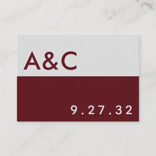 Rode wijn en grijze bruiloft QR Code Enclosure Kaa Informatiekaartje (Achterkant)