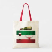 Rode wijn en Italiaanse vlag Tote Bag (Achterkant)