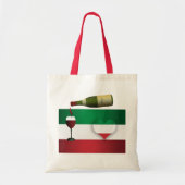 Rode wijn en Italiaanse vlag Tote Bag (Voorkant)